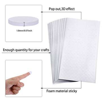 Outus 12 Sheets Foam Round Dots Double -Sided Adhesive 3D Craft Foam Tape for DIY Handmade Crafts,Card Making or Office Supplies,2376 Pieces,3 Sizes (0.24 Inch & 0.31 Inch & 0.47 Inch)