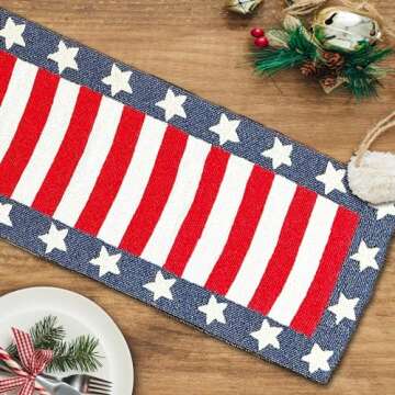 Buy Decozen Patriotic Table Runner for Independence Day
