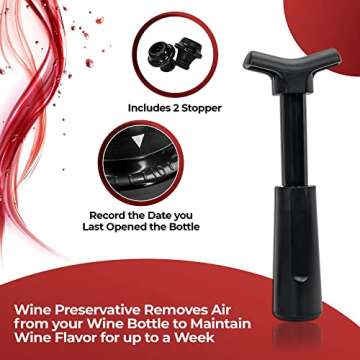 MAFOLIS Electric Wine Bottle Opener Set with Aerator, Vacuum Pump, Wine Stopper, and Foil Cutter for Home, Bar, and Party Use, 5-in-1 Automatic Corkscrew Puller Bundle, USB Rechargeable Battery