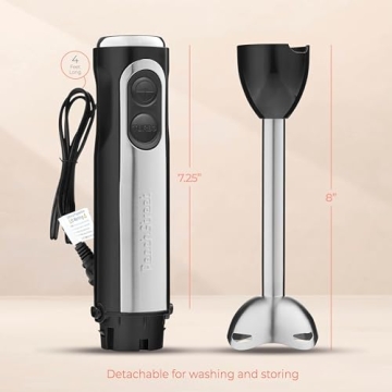 500W Powerful Immersion Blender with Turbo Mode