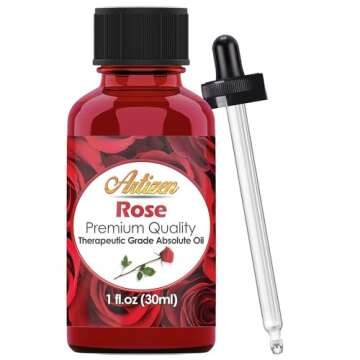 Artizen Rose Essential Oil Therapeutic Grade - Huge 1oz Bottle - Perfect for Aromatherapy, Relaxation, Skin Therapy & More! - Rose Oil Essential
