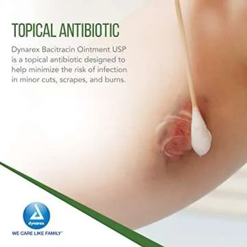 Dynarex Bacitracin Topical Ointment USP - Wound Care Supplies for Minor Cuts, Scrapes & Burns - Helps Keep Wounds Clean, Supports Quick Recovery - 1 oz. Tube, 1 Count
