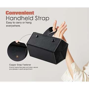 MoKo Sunglasses Organizer with 5 Slots for Travel Storage