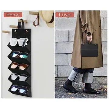 MoKo Sunglasses Organizer with 5 Slots for Travel Storage