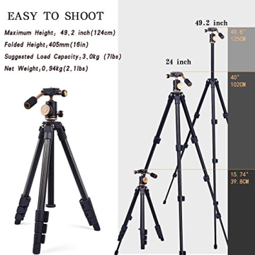 YoTilon Lightweight Tripod for Cameras – Travel Friendly