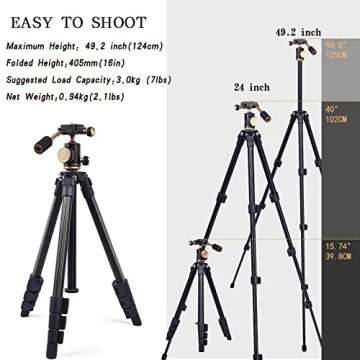 YoTilon Lightweight Tripod for Cameras – Travel Friendly