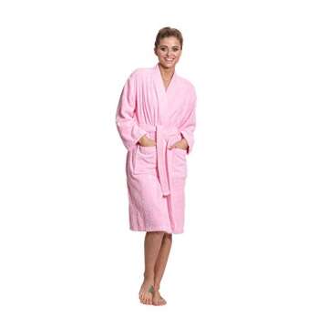 Turkuoise Soft & Absorbent Towel Robe, 100% Cotton Turkish Terry Cloth Kimono Bathrobes for Women La...