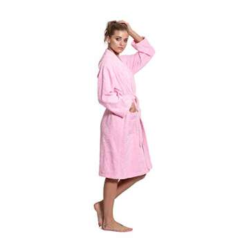 Turkuoise Soft & Absorbent Towel Robe, 100% Cotton Turkish Terry Cloth Kimono Bathrobes for Women Large