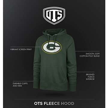 OTS NBA Houston Rockets Men's Fleece Hoodie, Distressed Logo, Large