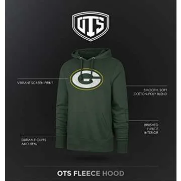 OTS NBA Houston Rockets Men's Fleece Hoodie, Distressed Logo, Large