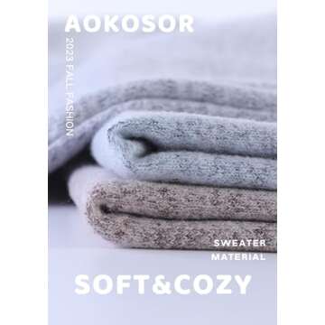 Aokosor Women's Long Sleeve Tops for Casual Comfort in Grey