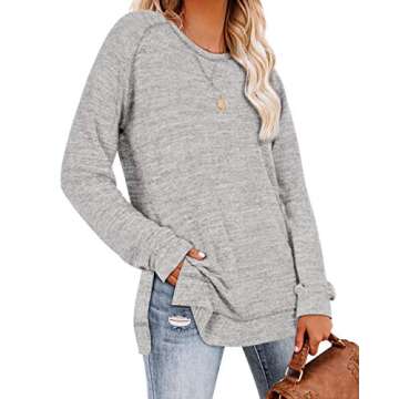 Aokosor Women's Long Sleeve Casual Tops for Everyday Wear