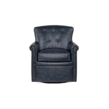 Leather Swivel Club Chair by Hooker Furniture in Blue