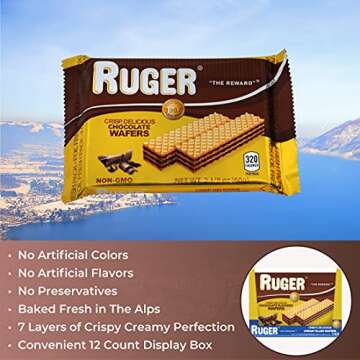 Ruger Wafers Austrian Wafers, Chocolate, 2.125 Ounce (Pack of 12)