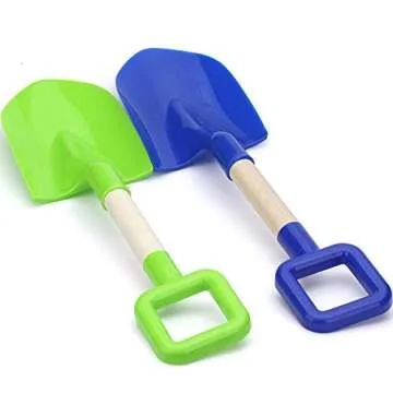 16" Long Kids Beach Spades Sand Shovels Toys Gardening Tools Kit Sandbox Sturdy Scoop Durable Wood H...