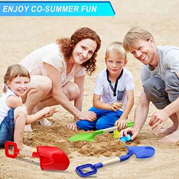 16" Long Kids Beach Spades Sand Shovels Toys Gardening Tools Kit Sandbox Sturdy Scoop Durable Wood Handle ABS Plastic Spade for Garden Sand Snow Backyard Summer Kids Adults 2 Pack- Blue&Green
