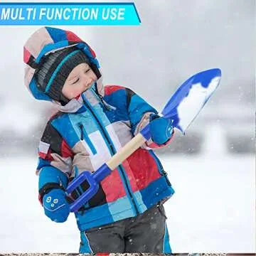 16" Long Kids Beach Spades Sand Shovels Toys Gardening Tools Kit Sandbox Sturdy Scoop Durable Wood Handle ABS Plastic Spade for Garden Sand Snow Backyard Summer Kids Adults 2 Pack- Blue&Green