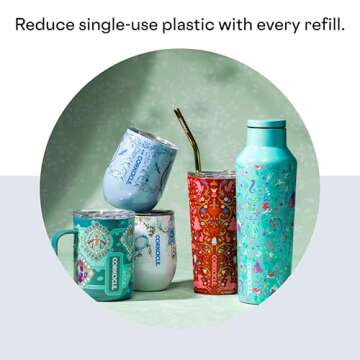 Corkcicle Disney Princess Belle Stemless Wine Glass Tumbler, Triple Insulated Stainless Steel Construction, Sliding Shatter-Proof Travel Lid, Keeps Beverages Chilled for 9 Hours, 12 oz