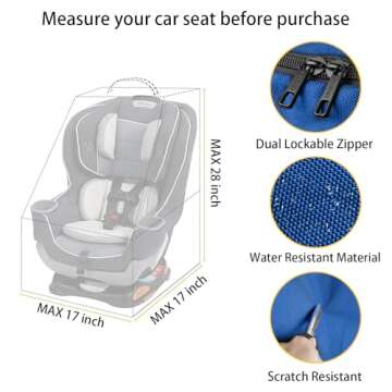YOREPEK Car Seat Travel Bag, Padded Car Seats Backpack for Air Travel, Heavy Duty Carseat Travel Bag...