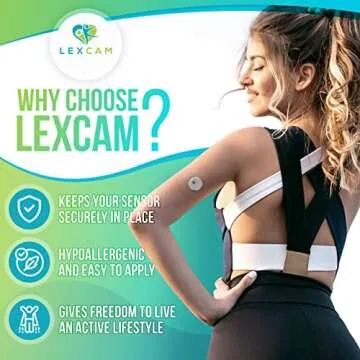 Lexcam Adhesive Freestyle Libre 3 Only Sensor Covers – Pack of 20 Patches, Waterproof, Transparent Cover w/Hole in Middle for Continuous Glucose Monitoring Device, Sensor is NOT Included