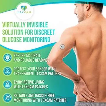 Lexcam Adhesive Freestyle Libre 3 Only Sensor Covers – Pack of 20 Patches, Waterproof, Transparent Cover w/Hole in Middle for Continuous Glucose Monitoring Device, Sensor is NOT Included