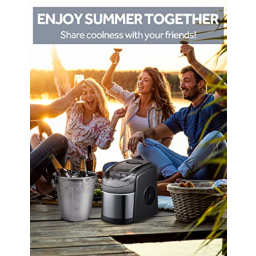 Portable Ice Maker - 26 lbs Daily, Self-Cleaning & Compact