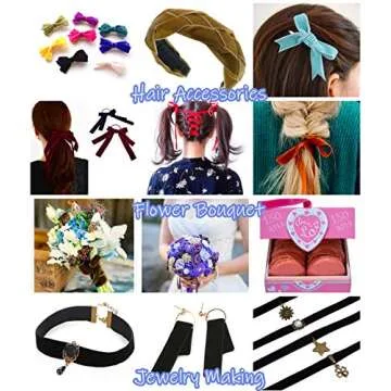 50 Yards Gold Velvet Ribbon 3/8 inch,Vintage Ribbon for Gift Wrapping,Ribbons for Craft Thin Ribbon Velvet Fabric Ornaments for Christmas Tree Bow Garland Wreath Flower Bouquet Decorations