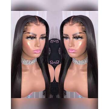 Kun Gang Transparent 13x6 Deep Part Lace Front Human Hair Wigs Pre Plucked With Baby Hair Brazilian Straight Invisible Lace Front Wigs Human Hair For Women Density 150 (18inch)