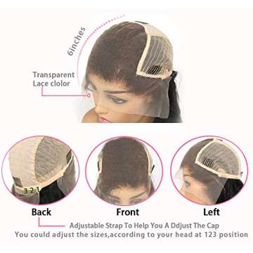 Kun Gang Transparent 13x6 Deep Part Lace Front Human Hair Wigs Pre Plucked With Baby Hair Brazilian Straight Invisible Lace Front Wigs Human Hair For Women Density 150 (18inch)