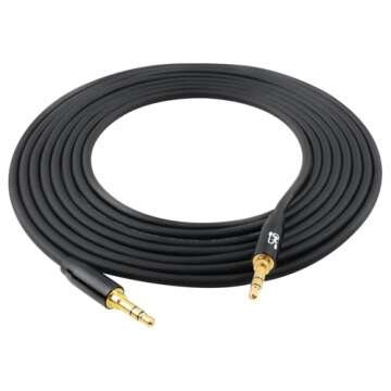 SHD Aux Cable, 3.5mm Audio Cable Aux for Car Auxiliary Audio Stereo Cable 3.5mm Cord Premium Sound Dual Shielded with Gold Plated Connectors-3Feet