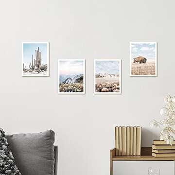 Western Nature Landscape Wall Art Set of 4 Unframed Prints