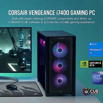 Corsair Vengeance i7400 Series Gaming PC - Liquid Cooled Intel® Core™ i9 12900K CPU - NVIDIA® Ge...
