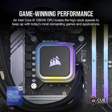 Corsair Vengeance i7400 Series Gaming PC - Liquid Cooled Intel® Core™ i9 12900K CPU - NVIDIA® GeForce RTX™ RTX 4090 GPU - 2TB M.2 SSD - 64GB Vengeance RGB DDR5 Memory - Black