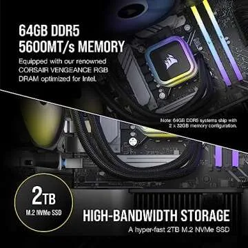 Corsair Vengeance i7400 Series Gaming PC - Liquid Cooled Intel® Core™ i9 12900K CPU - NVIDIA® GeForce RTX™ RTX 4090 GPU - 2TB M.2 SSD - 64GB Vengeance RGB DDR5 Memory - Black
