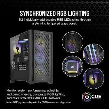 Corsair Vengeance i7400 Series Gaming PC - Liquid Cooled Intel® Core™ i9 12900K CPU - NVIDIA® GeForce RTX™ RTX 4090 GPU - 2TB M.2 SSD - 64GB Vengeance RGB DDR5 Memory - Black