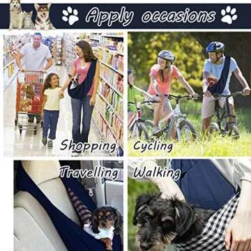 GHIFANT Dog and Cat Sling Carrier Little Pet Carrier Shoulder Crossbody Pet Slings for Outdoor Traveling Subway (Blue)