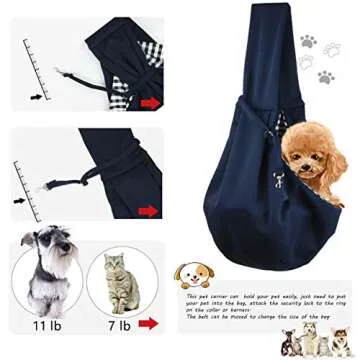 GHIFANT Dog and Cat Sling Carrier Little Pet Carrier Shoulder Crossbody Pet Slings for Outdoor Traveling Subway (Blue)