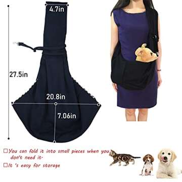 GHIFANT Dog and Cat Sling Carrier Little Pet Carrier Shoulder Crossbody Pet Slings for Outdoor Traveling Subway (Blue)