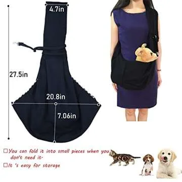 GHIFANT Dog and Cat Sling Carrier Little Pet Carrier Shoulder Crossbody Pet Slings for Outdoor Traveling Subway (Blue)