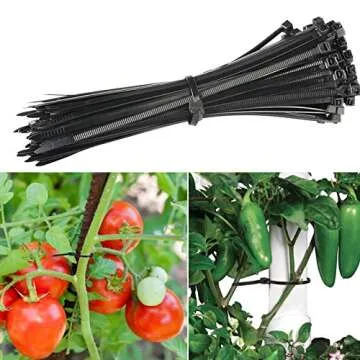 VTECHOLOGY 100Pcs Heavy Duty Industrial Zip Toes Releasable 8 Inch Black Tie Wraps Adjustable Tie wrap Reusable Zip Toes Tie Straps For Garden Plant Secure Vine, Home Office Use