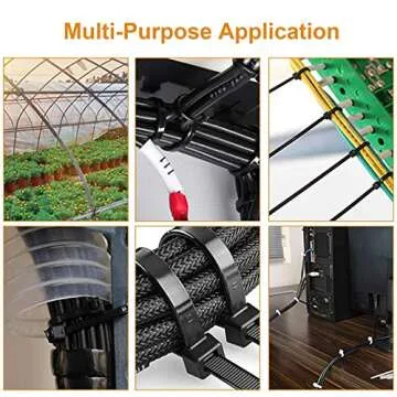 VTECHOLOGY 100Pcs Heavy Duty Industrial Zip Toes Releasable 8 Inch Black Tie Wraps Adjustable Tie wrap Reusable Zip Toes Tie Straps For Garden Plant Secure Vine, Home Office Use