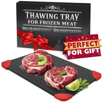 High Quality Meat Thawing Tray - 14x8 inch Rapid Defrosting Board for Frozen Foods
