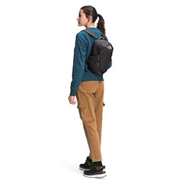 The North Face 10L Mini Borealis Laptop Backpack, TNF Black Heather/Burnt Coral Metallic, One Size