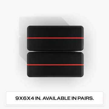 Peloton Yoga Block | Premium EVA Foam Yoga Blocks Available in Set of Two with Curved Edges and Corners, Accessories for Beginner and Advanced Yoga, 9 x 6 x 4 inches, Black/Red