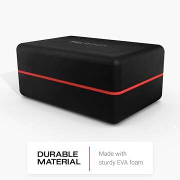 Peloton Yoga Block | Premium EVA Foam Yoga Blocks Available in Set of Two with Curved Edges and Corners, Accessories for Beginner and Advanced Yoga, 9 x 6 x 4 inches, Black/Red