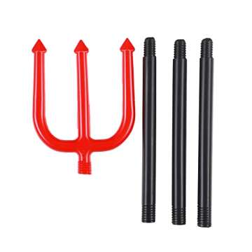 Hillban 6 Pcs Halloween Devil Costume Set Include Sequin Red Horns Headband Devil Tail Bowtie Devil Wings Long Gloves Devil Fork Demon Devil Costume for Women Men Kids Accessories Cosplay