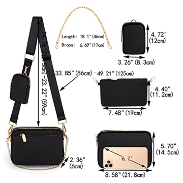 UTO Small Crossbody Bags for Women 3 in 1 Stylish Purse