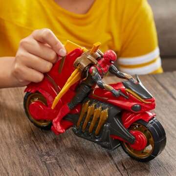 Spider-Man Marvel 6-Inch Jet Web Cycle Vehicle and Detachable Action Figure Toy with Wings, Movie-In...