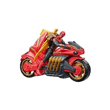 Spider-Man Marvel 6-Inch Jet Web Cycle Vehicle and Detachable Action Figure Toy with Wings, Movie-Inspired, for Kids Ages 4 and Up