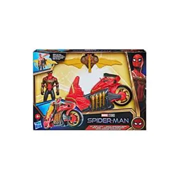 Spider-Man Marvel 6-Inch Jet Web Cycle Vehicle and Detachable Action Figure Toy with Wings, Movie-Inspired, for Kids Ages 4 and Up